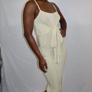 cream party dress